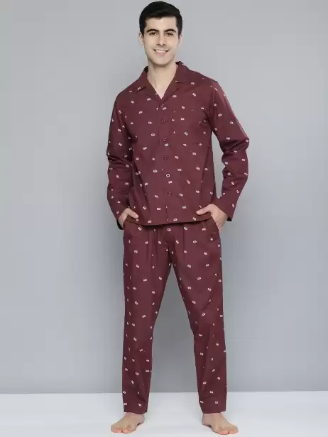 Men Printed Cotton Night suit - image 4
