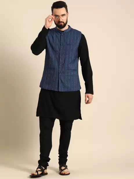 Men Embroidered Nehru Jacket - image 4