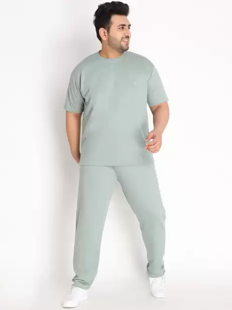 Men Plus Size Solid Co-Ords - image 6