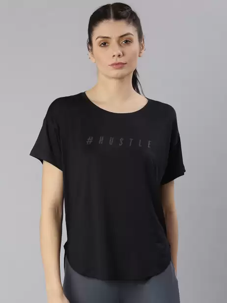 Women Typography Printed Dri-FIT T-shirt - image 4