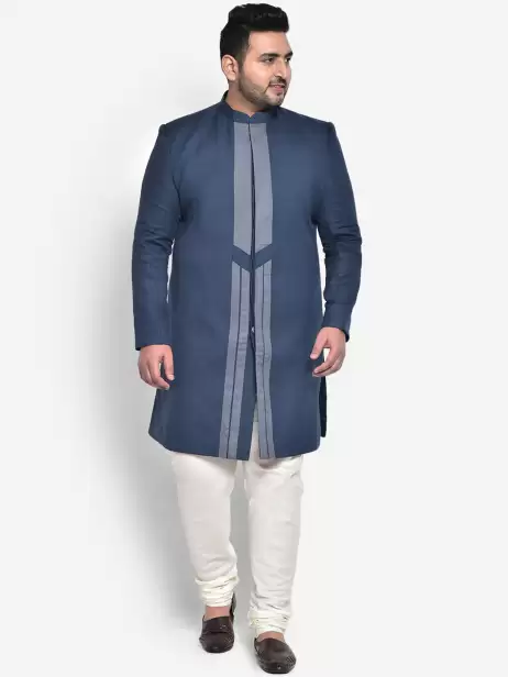 Men Solid Sherwani Set - image 4