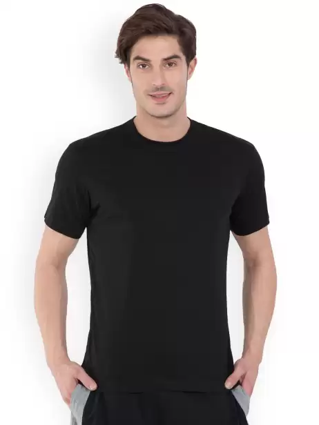 Solid Round Neck Pure Cotton T-shirt - image 4