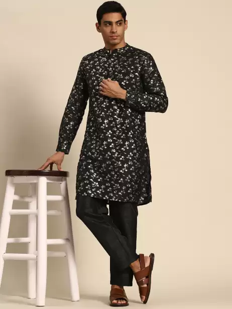 Men Printed Kurta with Trousers - image 4