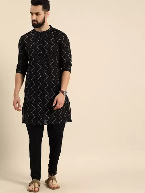 Men Printed Kurta with Trousers - image 4