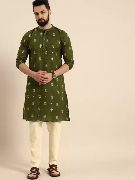 Men Printed Kurta with Trousers - image 4