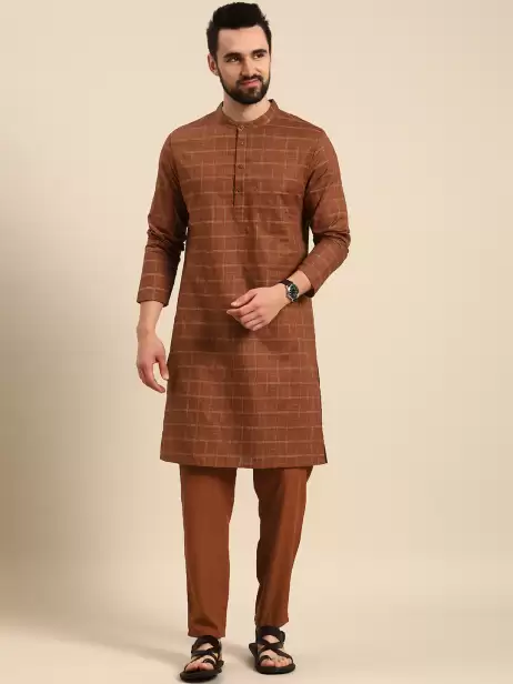 Men Cotton Kurta with Trousers - image 4