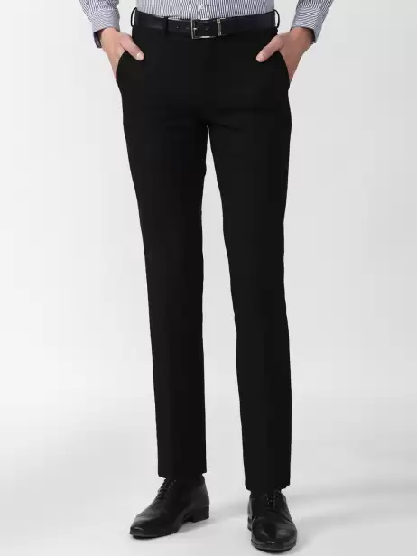 Men Black Formal Trousers - image 4
