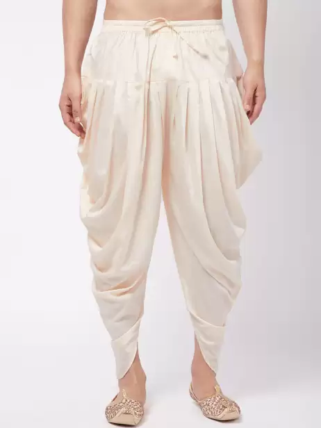 Men Solid Cowl Dhoti Pants - image 4