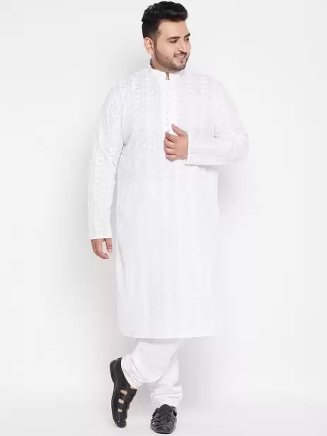 Men Embroidered Kurta with Churidar - image 4