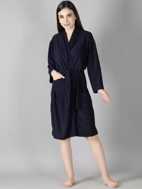 Women Solid Bath Robe - image 4