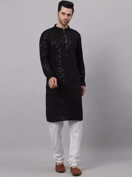 Men Embroidered Kurta with Churidar - image 4
