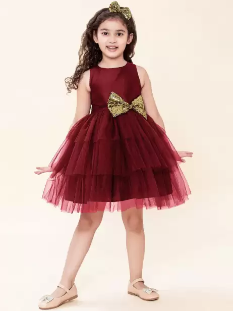 Girls Layered Net Dress - image 4
