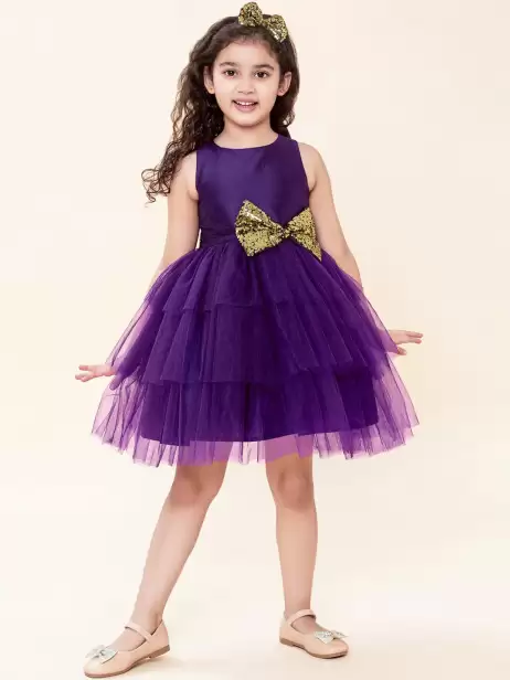 Girls Layered Net Dress - image 4