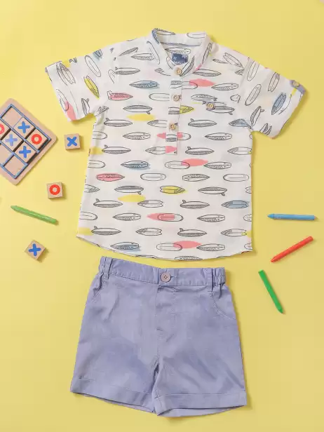 Printed Shirt with Shorts - image 4