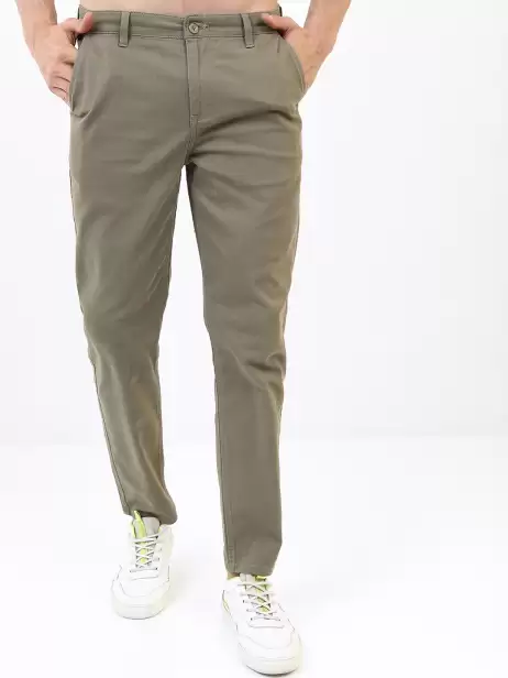 Men Solid Chinos Trousers - image 4