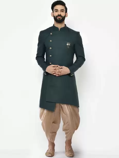 Men Solid Sherwani Set - image 4