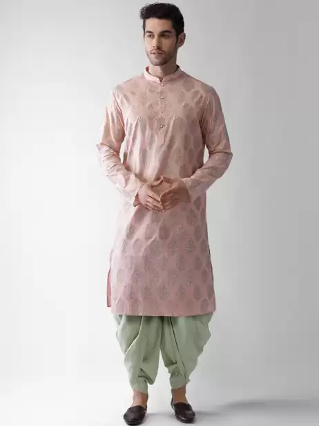 Men Printed Kurta with Dhoti Pants - image 4