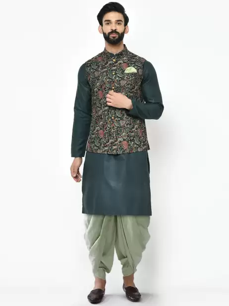 Men Printed Kurta with Dhoti Pants - image 4