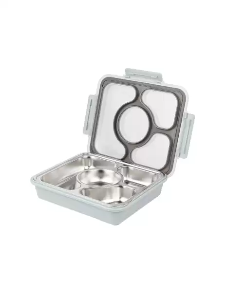 Solid Stainless Steel Lunch Box With 4 Compartment Containers - image 4
