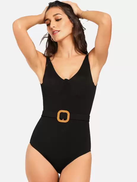 Women Solid Swimsuit - image 4
