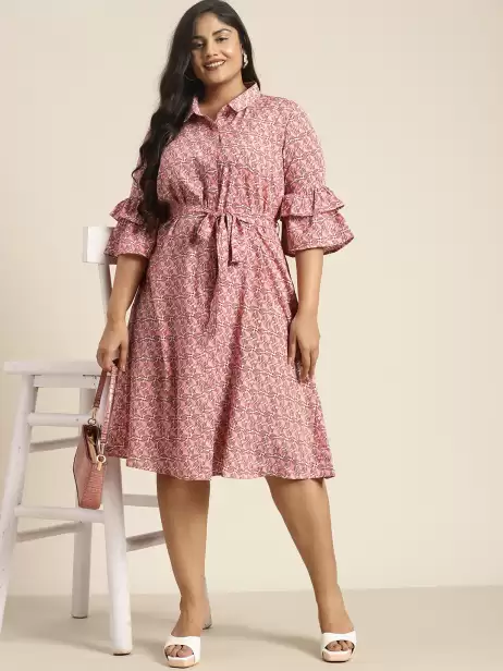 Plus Size Floral Shirt Dress - image 4
