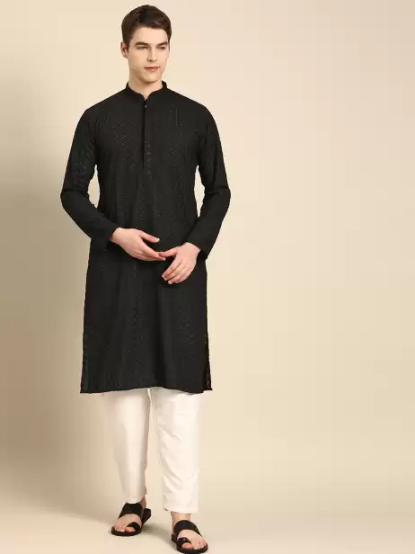 Men Ethnic Motifs Embroidered Kurta - image 4