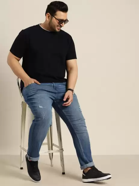 Men Plus Size Tapered Jeans - image 4