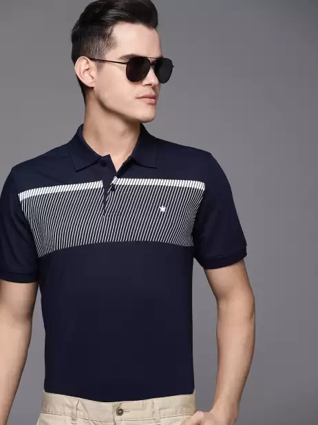 Striped Polo Collar T-shirt - image 4
