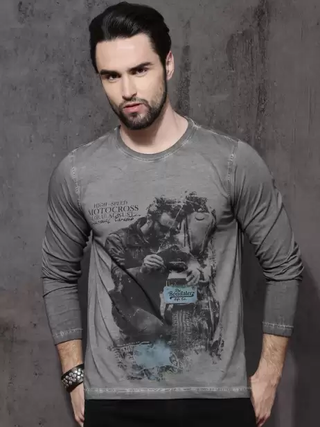 Printed Round Neck Pure Cotton T-shirt - image 4