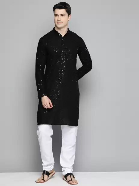 Men Embroidered Kurta with Pyjamas - image 4