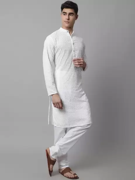 Men Embroidered Kurta with Pyjamas - image 4