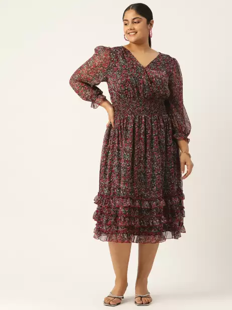 Plus Size Floral Midi Dress - image 4