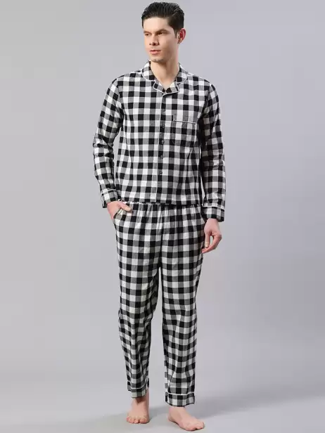 Men Checked Night Suit - image 4
