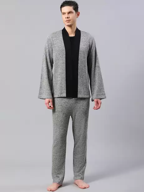 Men V Neck Night Suit