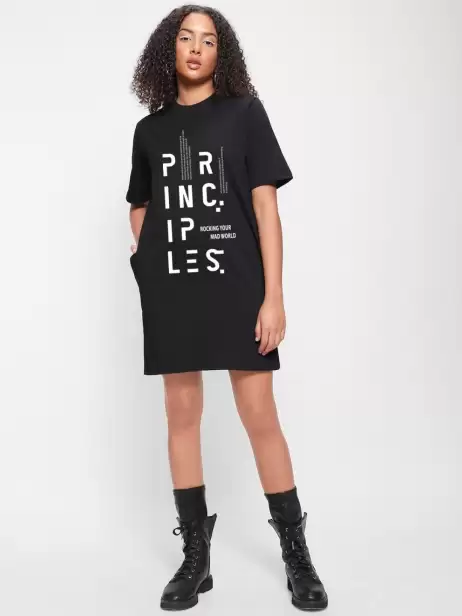 Printed T-shirt Cotton Dress - image 5