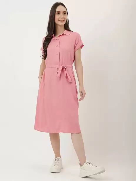 Midi Dress with Belt - image 4
