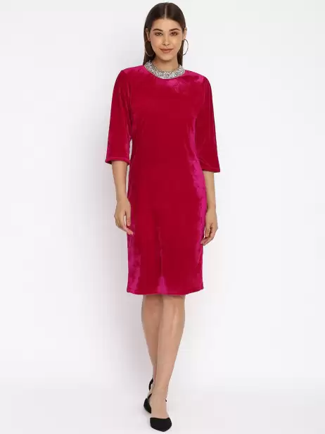 Velvet Sheath Dress - image 4