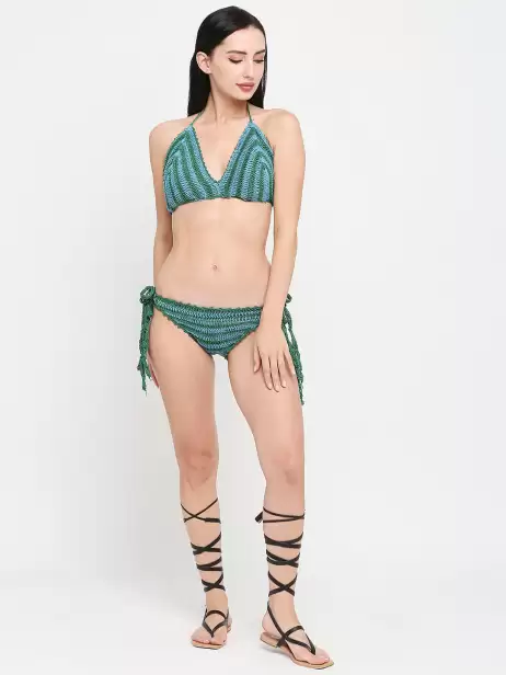 Women Striped Swim Bikini Set - image 4