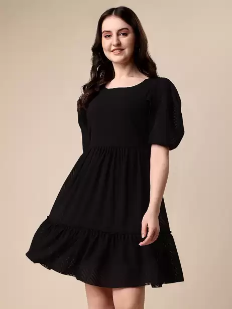 Puff Sleeves Georgette Dress - image 4