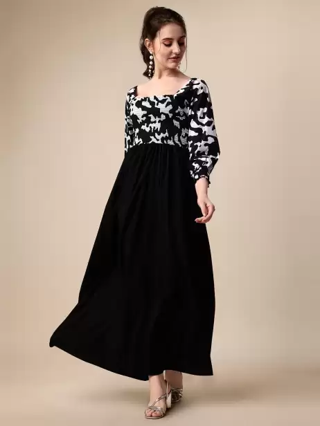 Printed Crepe Maxi Dress - image 4
