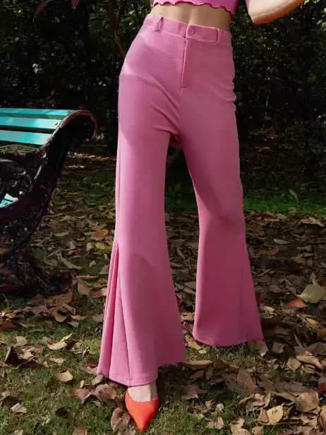 Women Slim Fit High-Rise Trousers - image 4