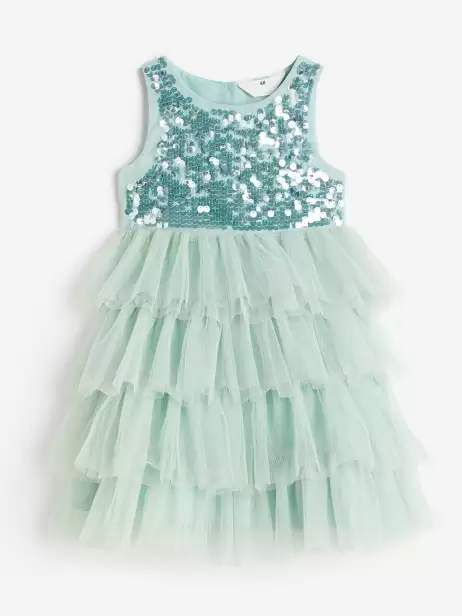 Girls Sequined Tulle Dress - image 4