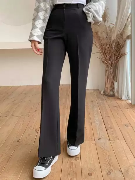 Women Loose Fit High-Rise Trousers - image 4