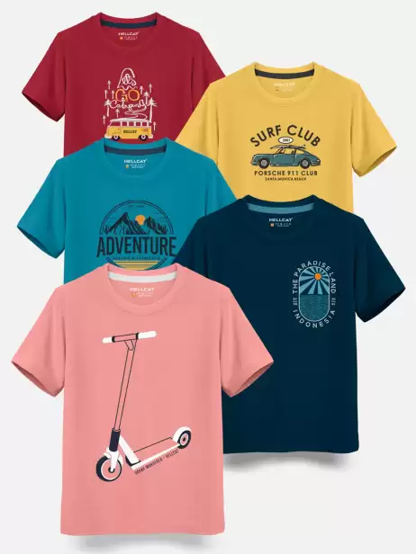 Boys Pack Of 5 Cotton T-shirt - image 4