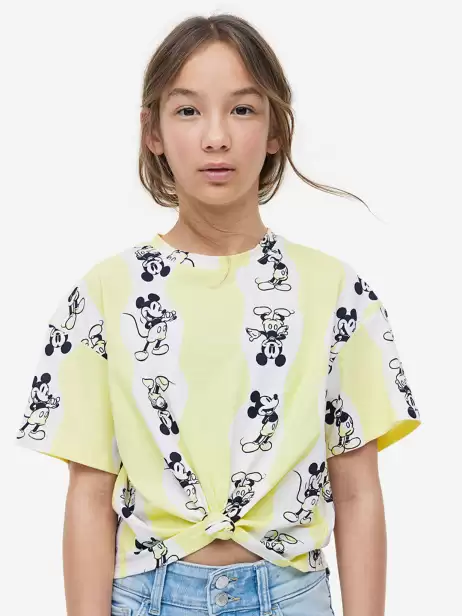 Girls Tie-Hem Cotton T-shirt - image 4