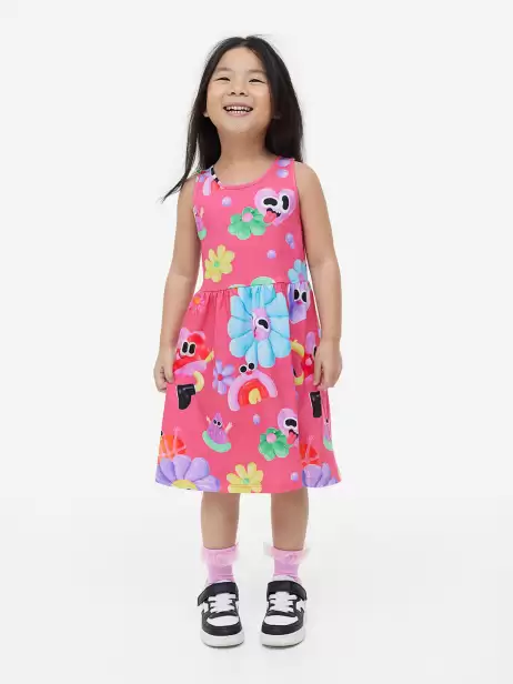 Girls Printed Jersey Dress - image 4