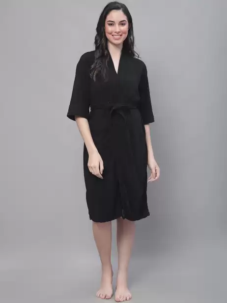 Women Bath Robe With Belt - image 4