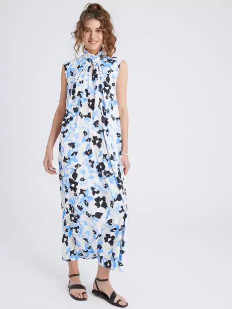 Floral Print A-Line Midi Dress - image 4