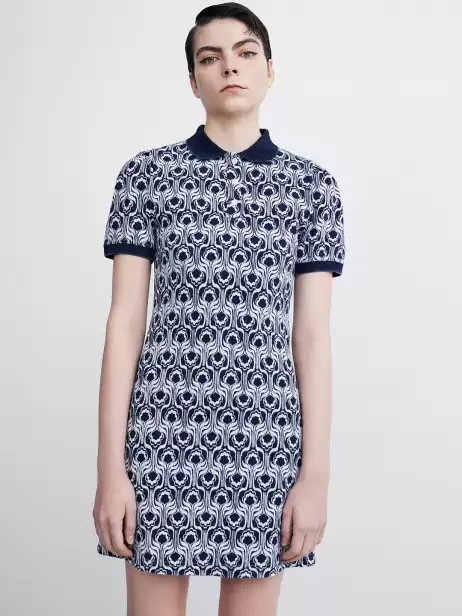 Knitted Printed Polo Dress - image 4