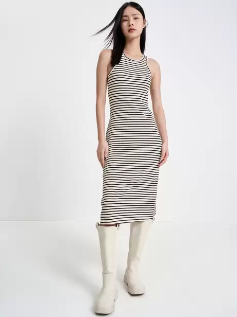 Knitted Striped Sheath Dress - image 4